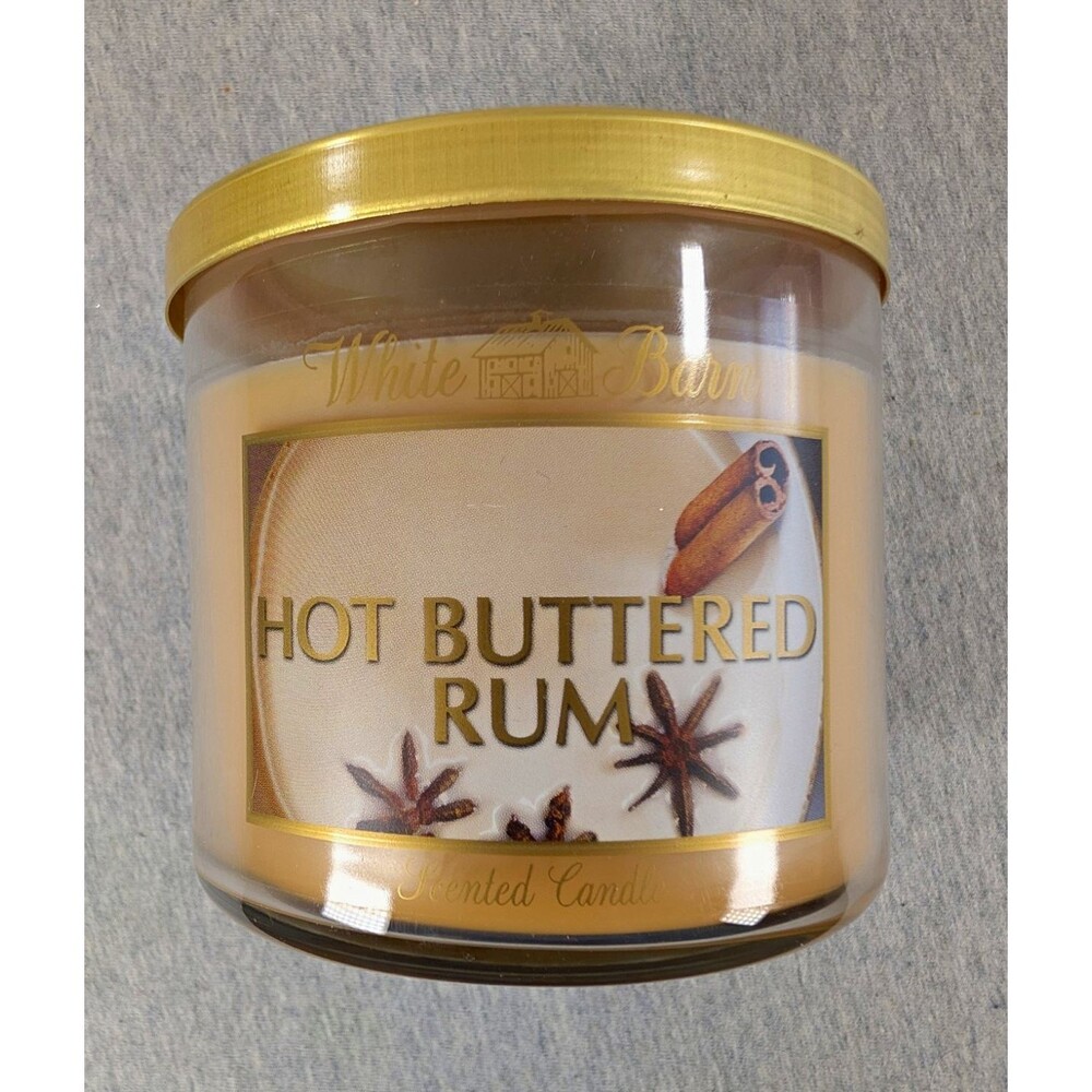 Bath & Body Works White Barn Hot Buttered Rum Jar Candle 14.5 oz Winter